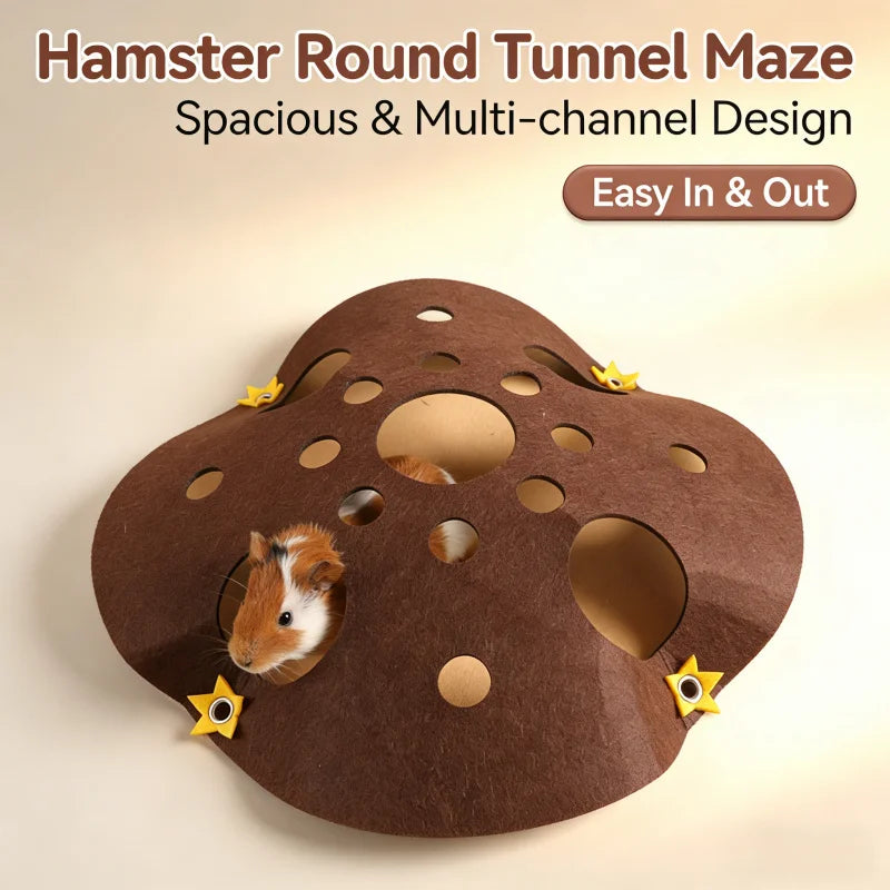 Multi-Hole Hamster Hideout House Maze Tunnel Toy Large Space Gerbil Rat Guinea Pig Small Pet Hide