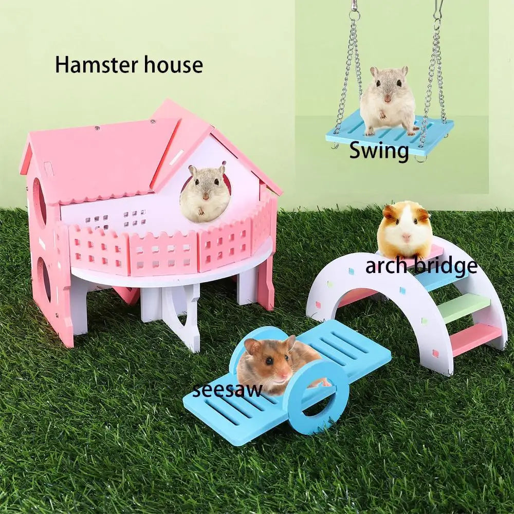 Hamster Swing Small Animal Pet Sport Exercise Toys Set Gerbil Hamsters