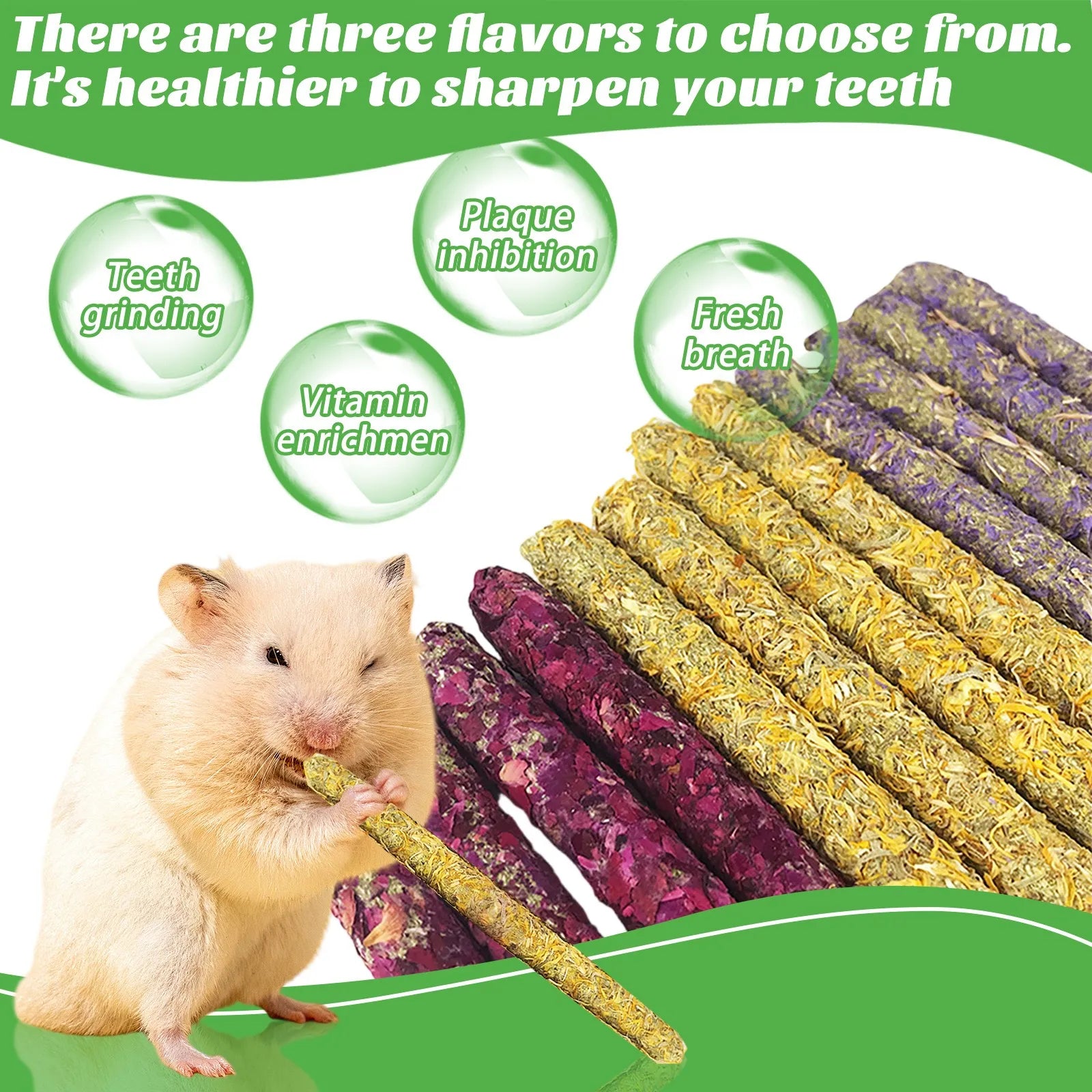 Petal Grass Chew Sticks for Rabbits and Hamsters for rabbits, hamsters, and guinea pigs from Burrowly small pet supplies.