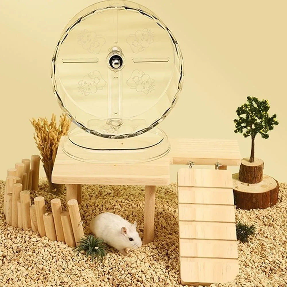 Silent Bracket Hamster Running Wheel Roller Clear Golden Hamster Exercise