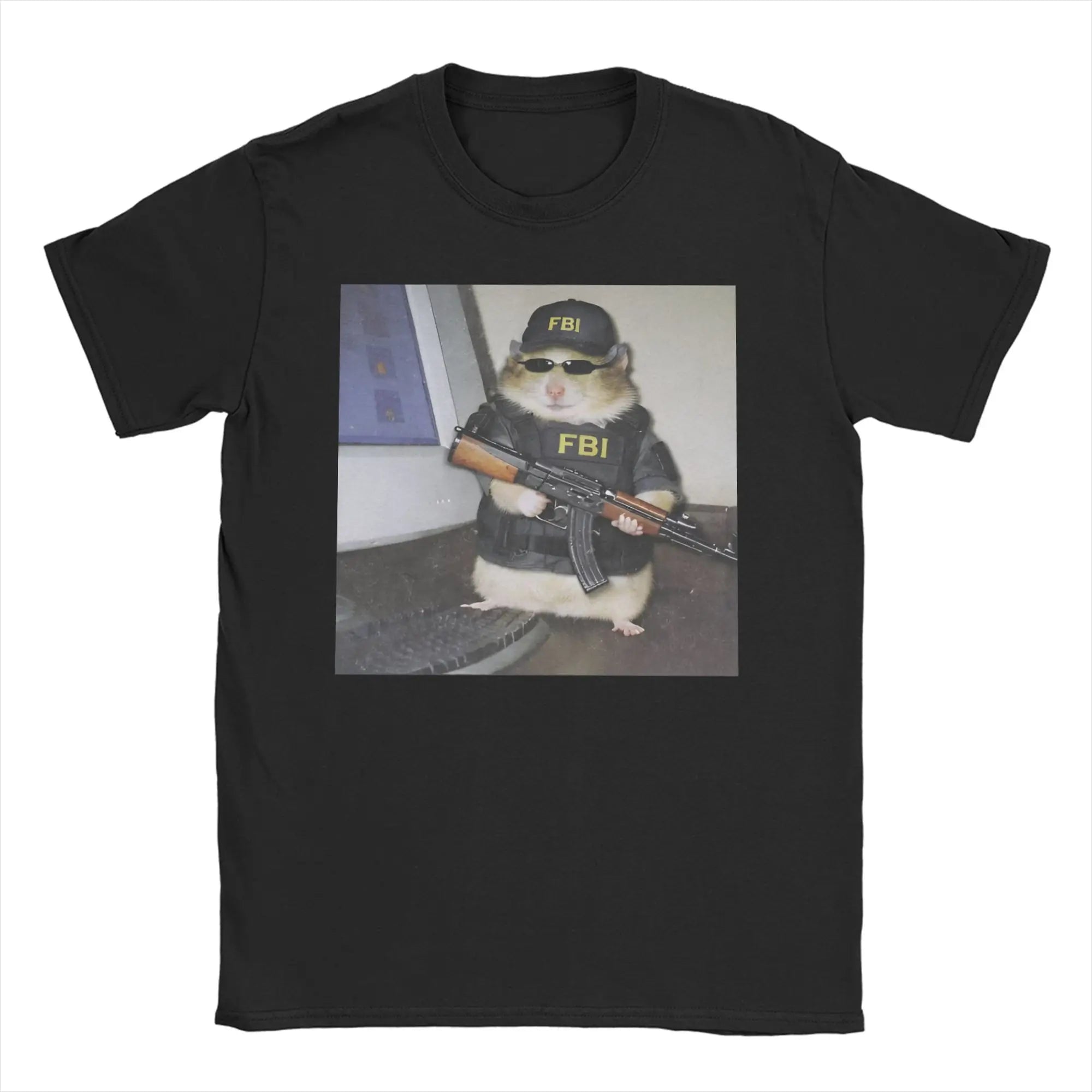 Hamster Meme Calling for Men Women T Shirts  Hipster Tee Shirt Short Sleeve Round Collar T-Shirt Cotton Birthday Present Tops