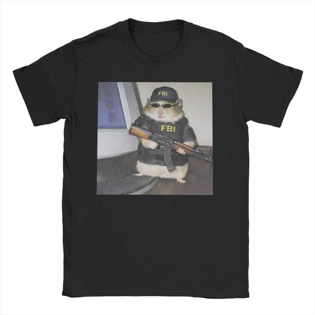 Hamster Meme Calling for Men Women T Shirts  Hipster Tee Shirt Short Sleeve Round Collar T-Shirt Cotton Birthday Present Tops