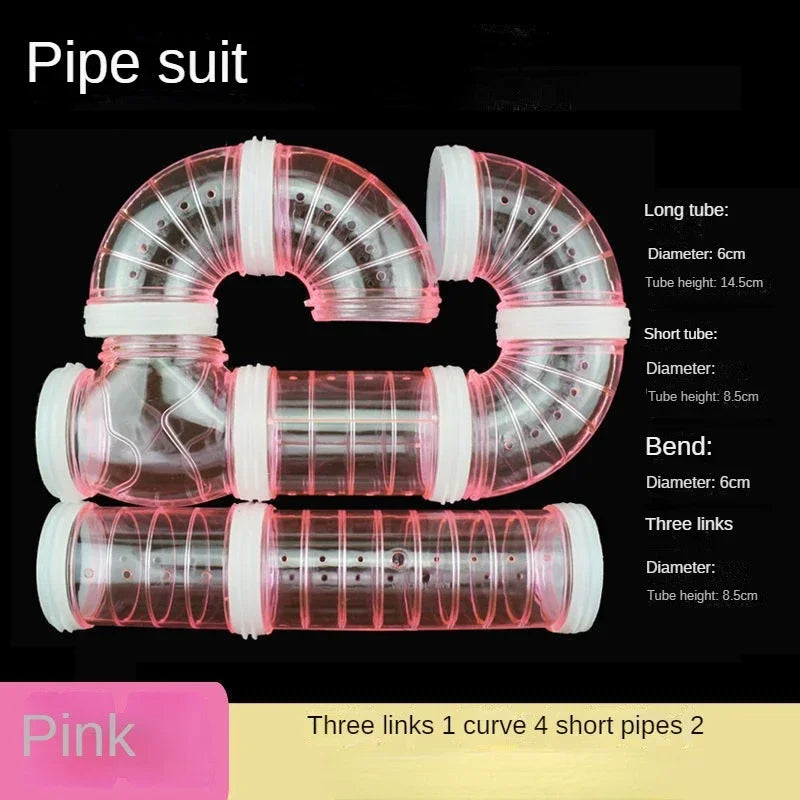 Hamster tube maze extension set for small pet tunnel enrichment from Burrowly.