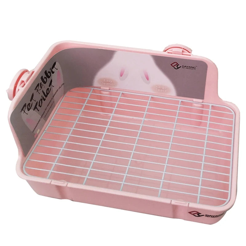 Rabbit Litter Box Toilet for Small Animal Corner Litter Pan Bunny Potty