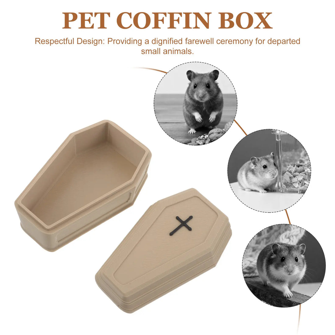 Pet Funeral Casket Resin Mini Burial Coffin for Hamster Parrot Reptile Gerbil Small Animal Memorial Box Stable Safe