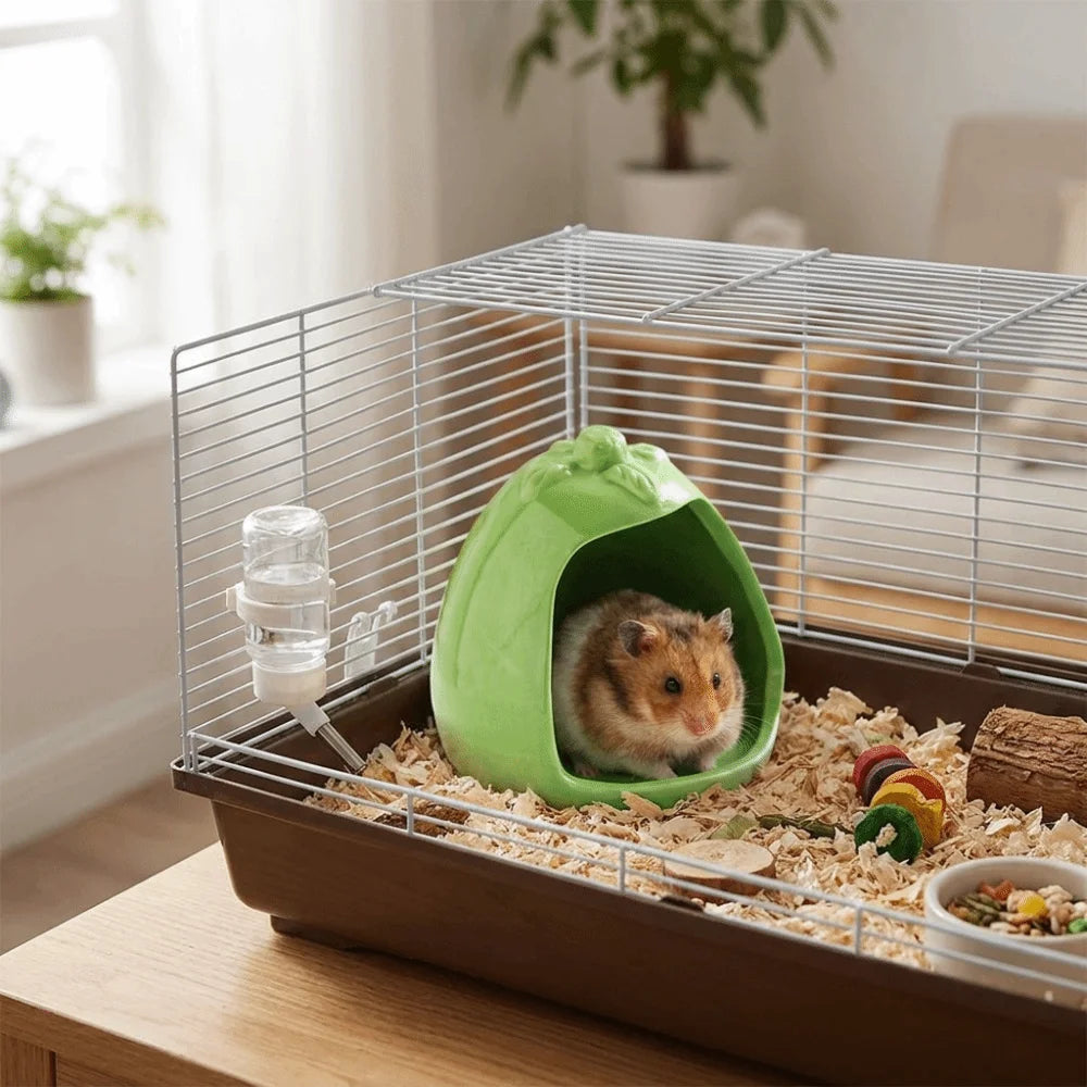 Pet Furniture Mushroom Shaped Ceramic Hamster Hideout Cute Chew-proof