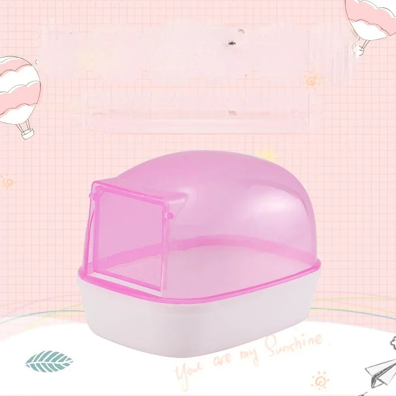 Dust-free Hamster Bathroom Sauna Room with Door Small Pet Rat Sand Bath for Burrowly bedding & substrates and small pet care.