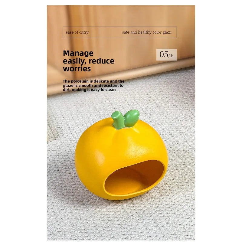 Cute Fruit Shape Ceramic Hamster House Summer Cooling Ice Room Small Pet