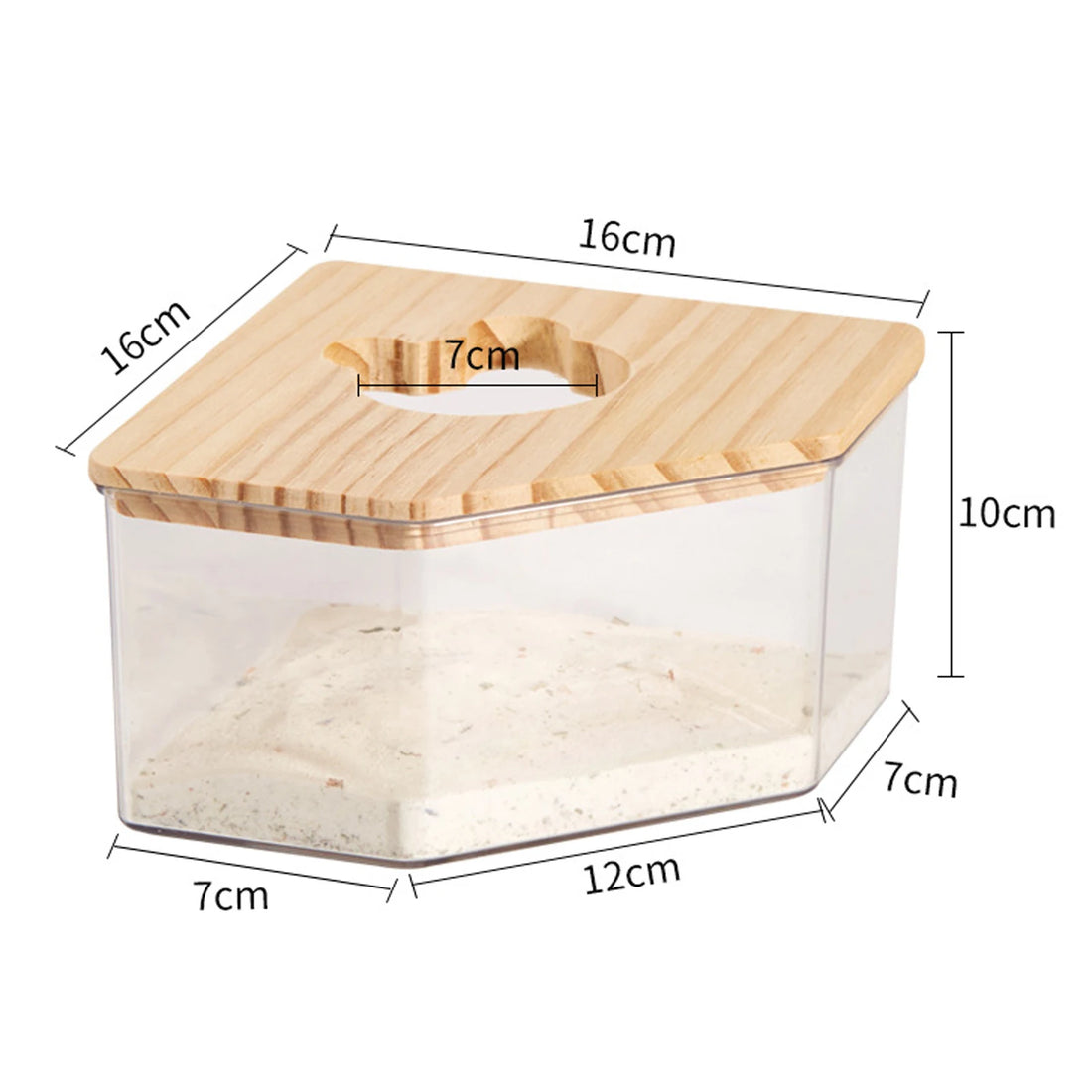 Clear hamster sand bath house for cleaner small pet habitat routines from Burrowly.