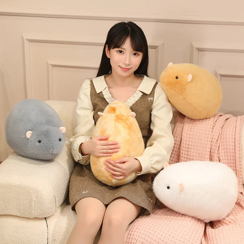 Cute Soft Golden Hamster Plush Toy Stuffed Animal Small Pet Plushie Squishy Huggable Gift for Kids Hamster Lovers