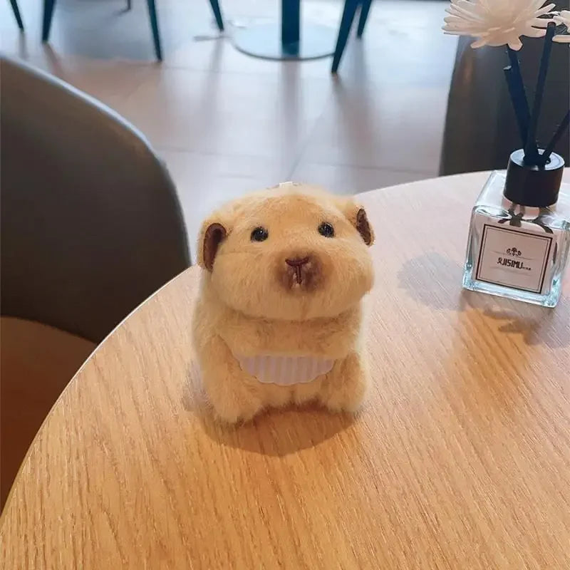 Cute Hamster Plush Keychain Cartoon Stuffed Animal Doll Keyring Lovely Bag Pendant Backpack Hanging Decoration Gifts