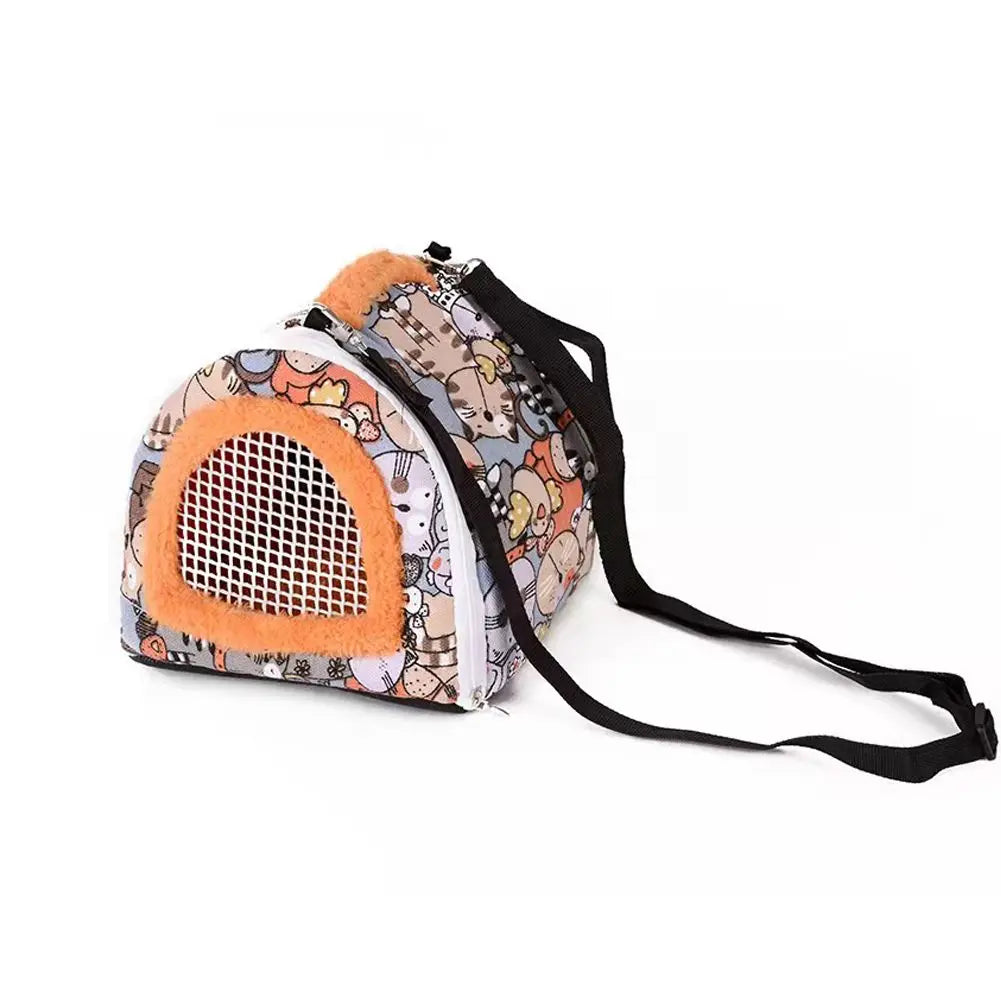 Warm Travel Carrier Bag for Small Pets for hamsters, guinea pigs, rabbits, and chinchillas from Burrowly small pet supplies.