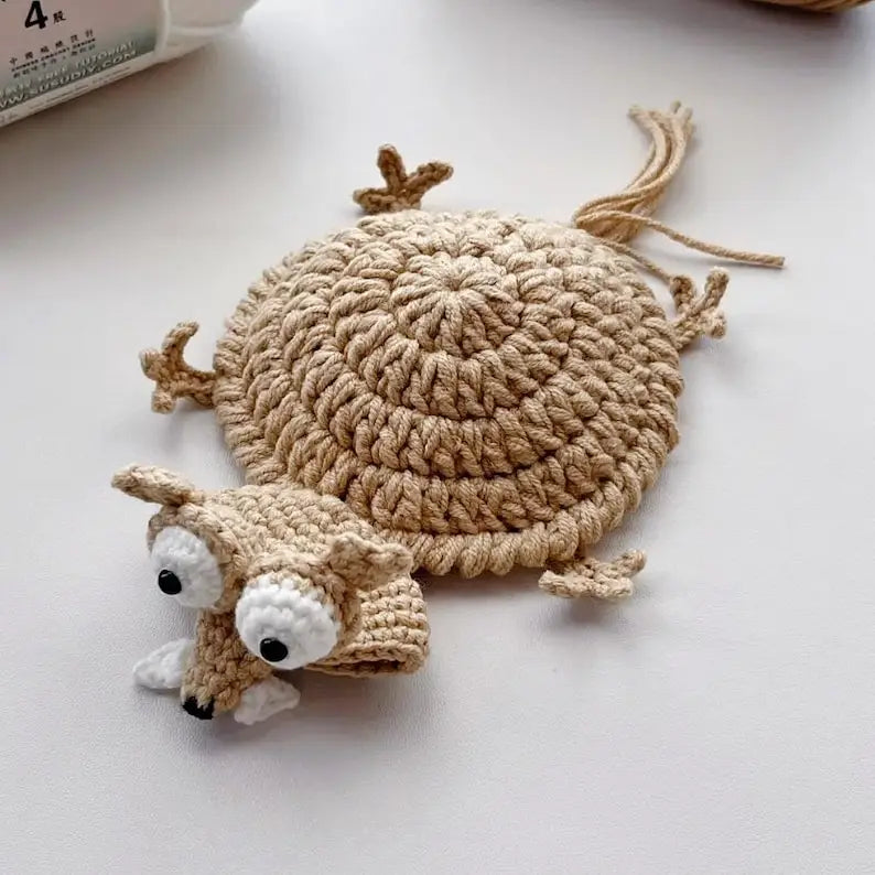 Cute Knitted Squirrel Coasters Funny Handwoven Squirrel Shaped Mug Mats Absorbent Desk Accessories for Coffee Tea Cup Home Decor