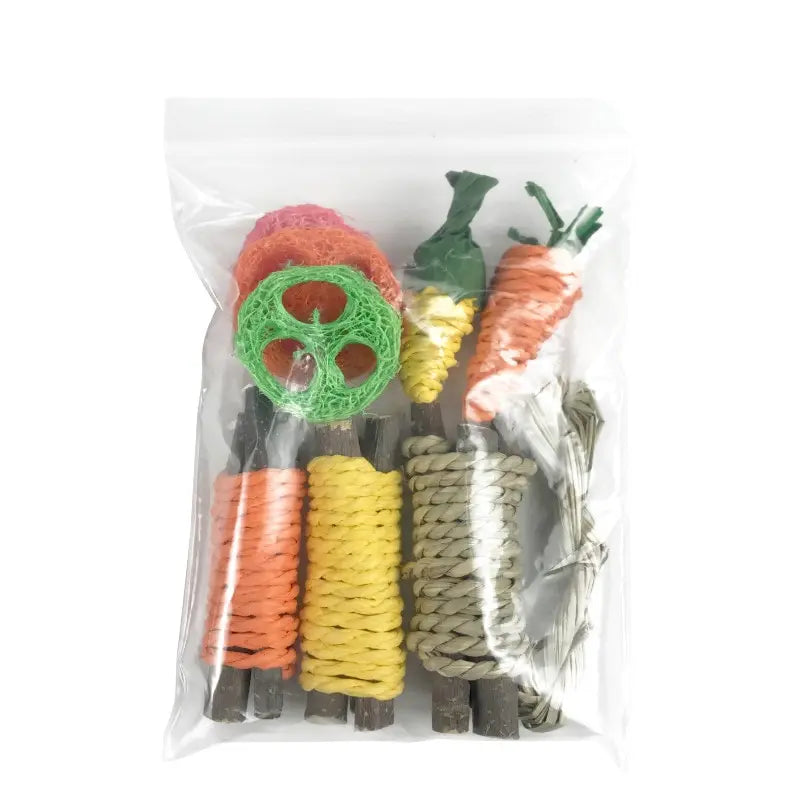 Wooden Snack Chew Toy for Rabbits and Hamsters for rabbits, hamsters, guinea pigs, and chinchillas from Burrowly small pet supplies.