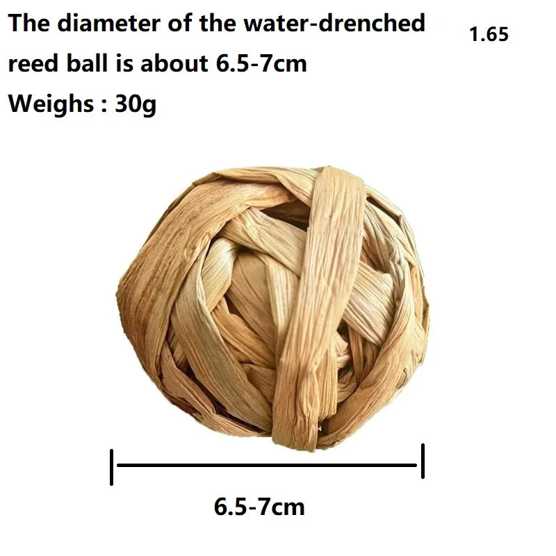 7cm Small Animal Chewing Braided Ball Natural Grass Pet Interactive Chew