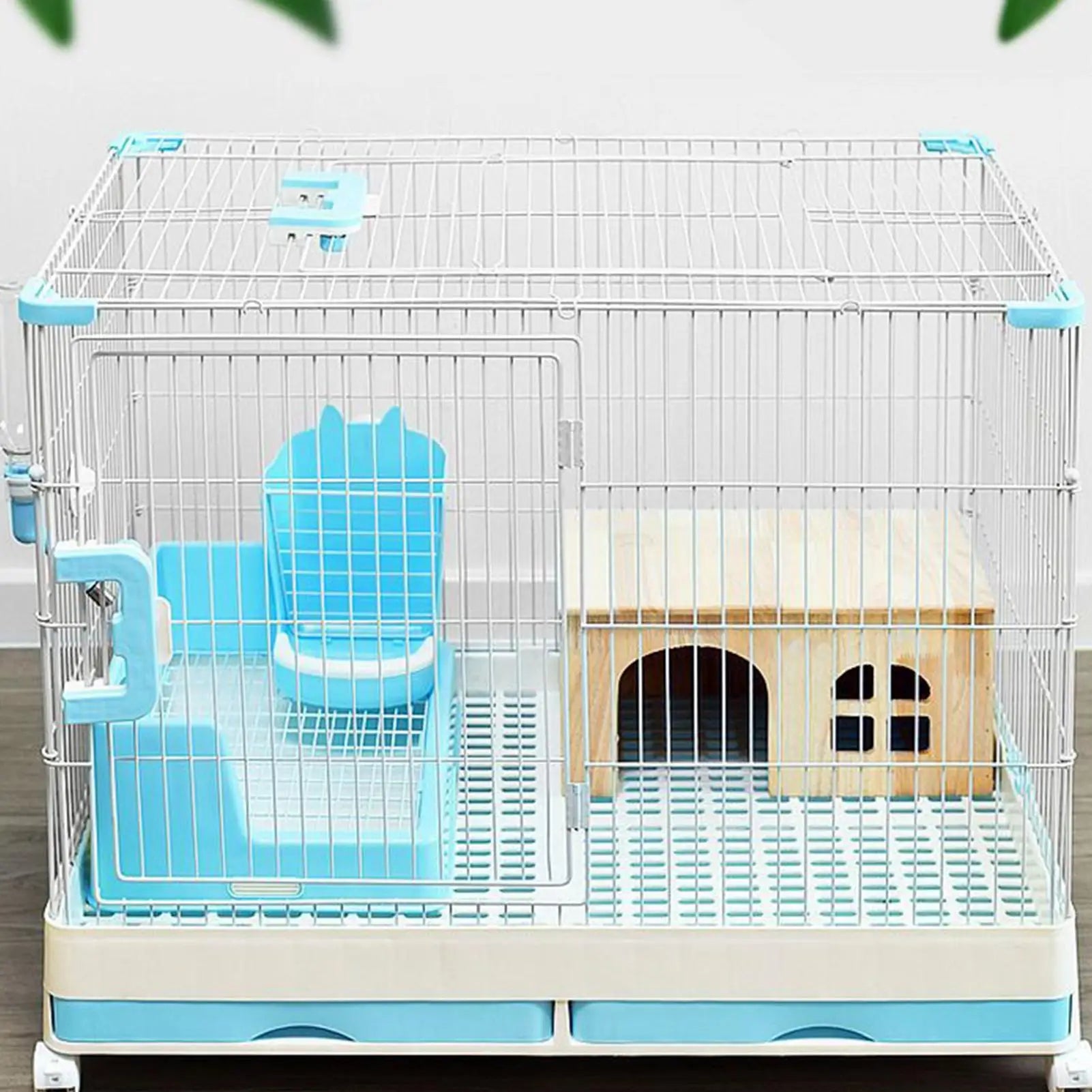 Chinchilla House Wooden Habitat With Window Door Ventilated Bunny Hut For Hamster Gerbil Chinchilla Hedgehog Ferret Resting