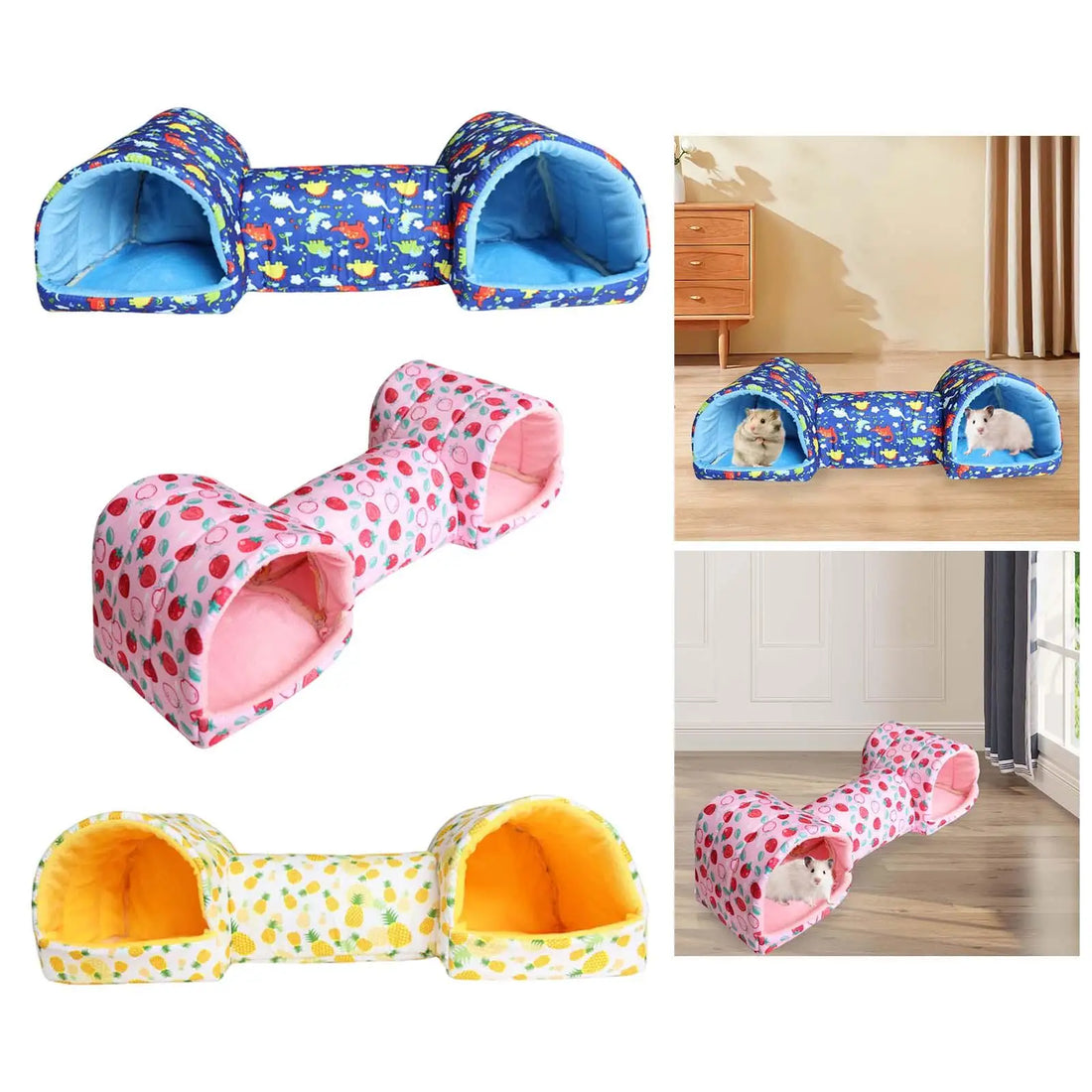 Guinea Pig Tunnel and Bed Entertainment Cage Corner Tunnel Sleeping for Burrowly cozy hides and small pet care.