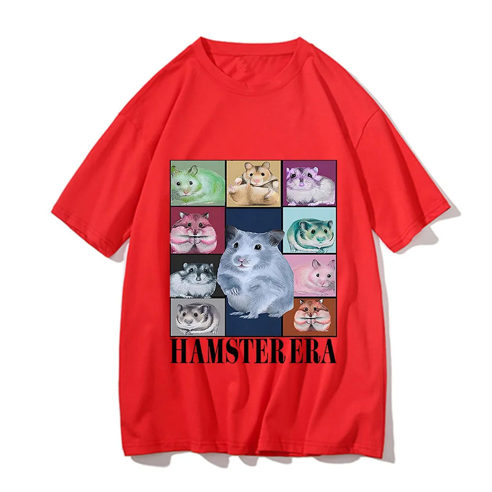 Hamster Eras Tour Tshirt Funny Retro Men/Women T-shirt Harajuku Clothing Tees Unisex Vintage Kawaii Cotton Tops Graphic T Shirts
