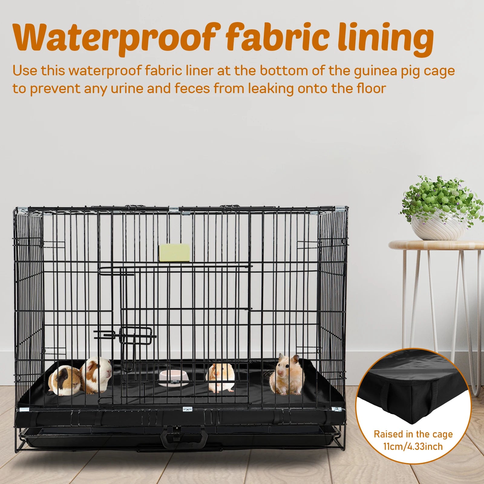 Waterproof Oxford Cage Base Liner for Guinea Pigs for guinea pigs, hamsters, and hedgehogs from Burrowly small pet supplies.
