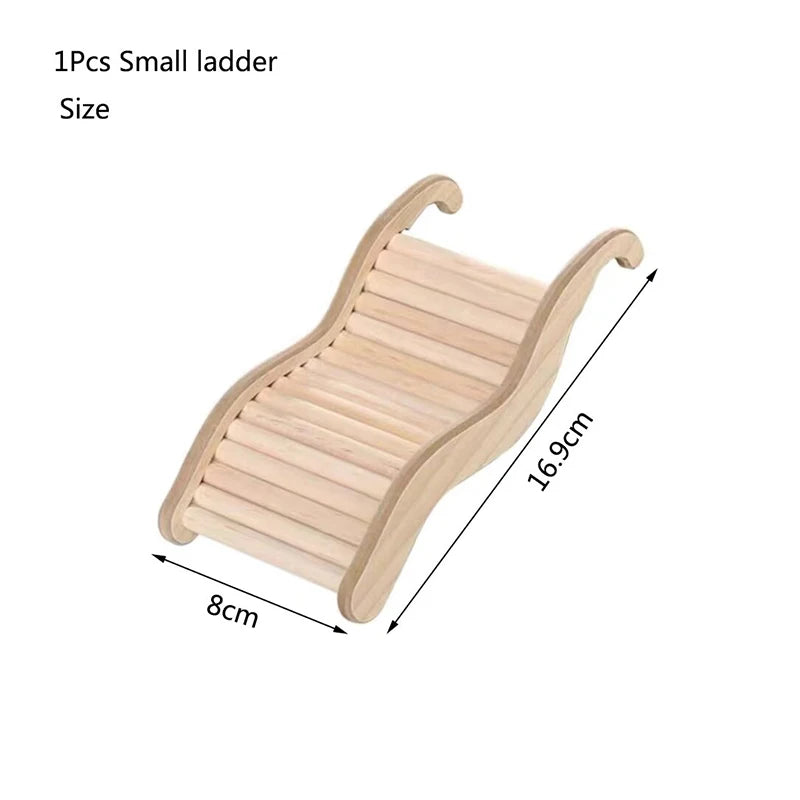 Smooth Hamster Hideaway Wooden Hamster House with Climbing Ladder Small