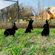 Rabbit/Squirrel Figurines Hollow Dust Proof Wrought Iron Realistic Rabbits Art Sculpture for Garden Party Decor Metal Home Yard
