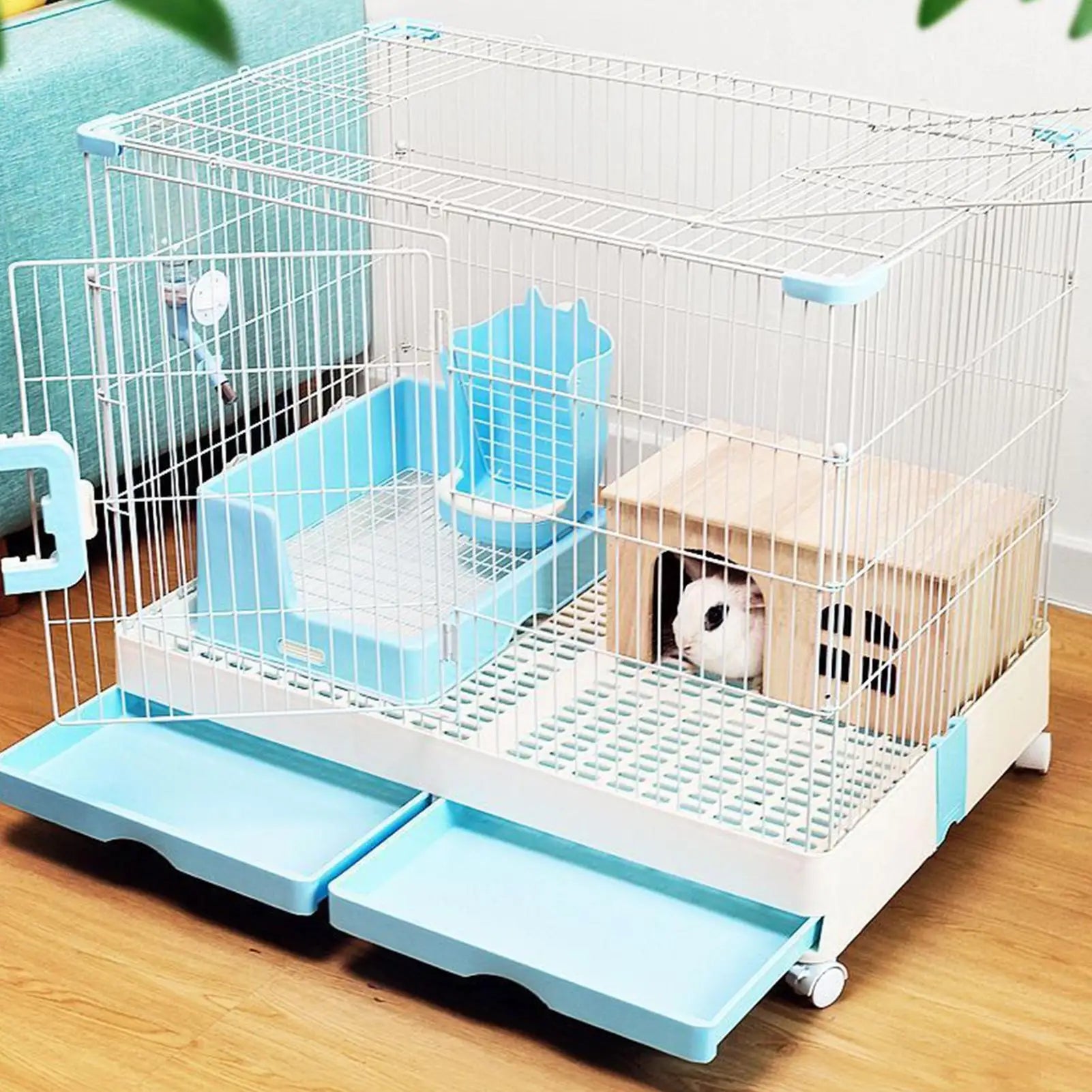 Chinchilla House Wooden Habitat With Window Door Ventilated Bunny Hut For Hamster Gerbil Chinchilla Hedgehog Ferret Resting