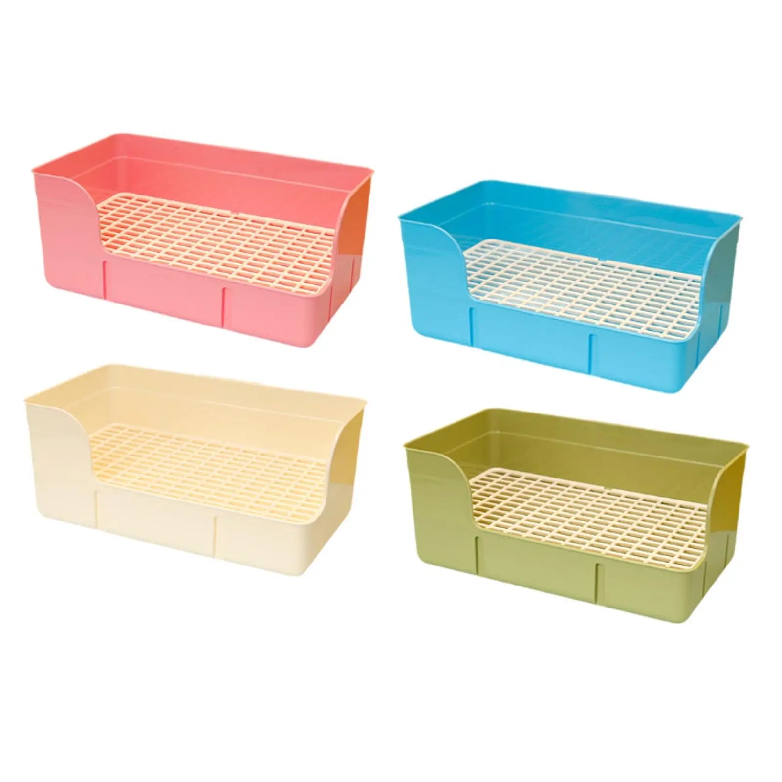 Anti splash rabbit litter box for small pet habitat cleaning from Burrowly.