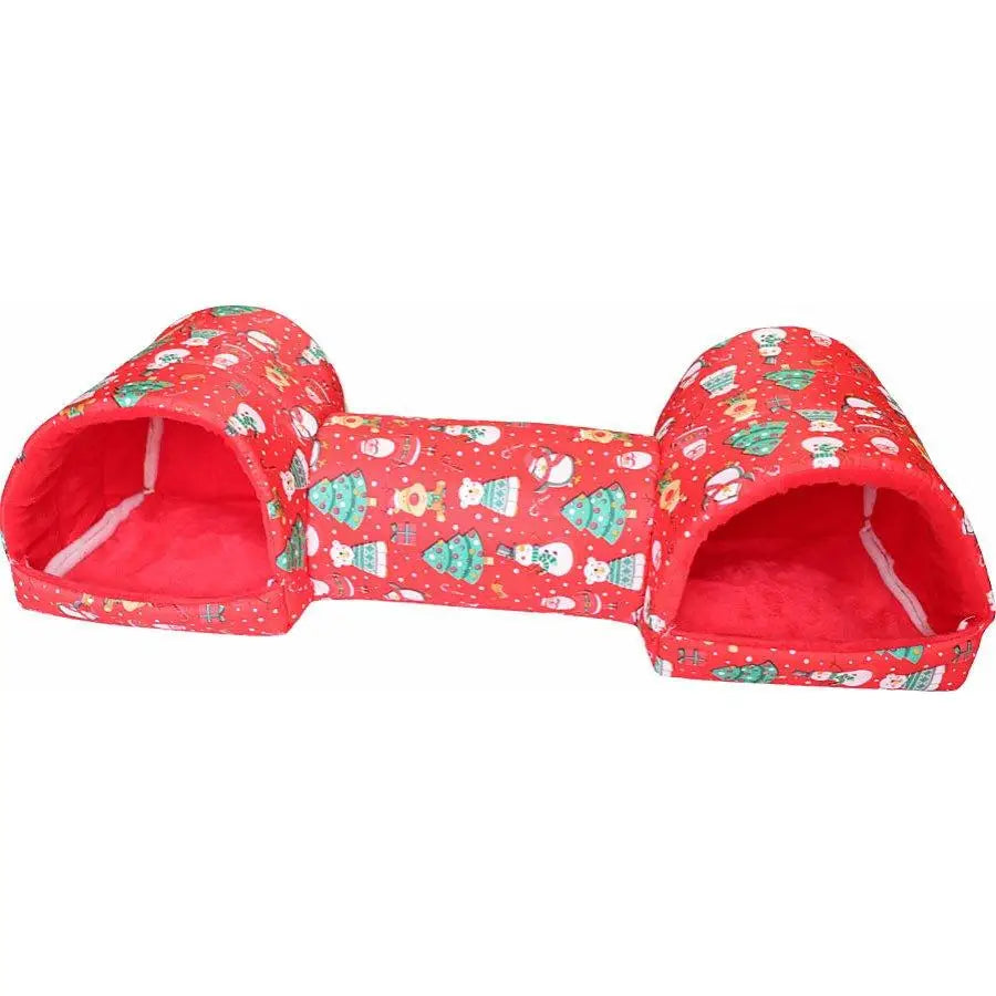Guinea Pig Hideout Tunnel Blue Small Animal Bed with Anti-slip Bottom
