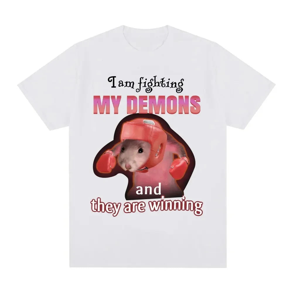 Sad Hamster T-shirt Funny Yas Queen Slayyyy Rat T-shirt Casual Short Sleeve Summer Fashion Street Tshirt High Quality Girls Tees