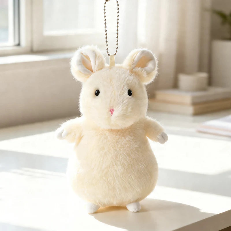 Cute White Baby Hamster Plush Toy Adorable Pet Degu Stuffed Animal Soft Doll Mouse Plushie For Girl Boy