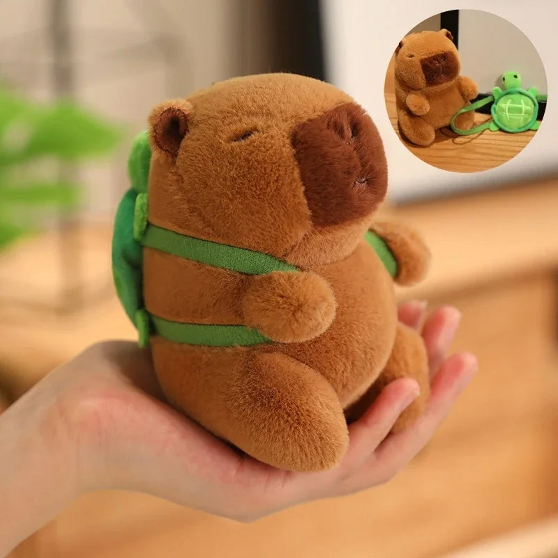 Cute Capybara Plush Toy with Hat Simulation Capybara Cosplay Crab Rabbit Cat Doll Small Size Stuffed Animals Bag Pendant Gift