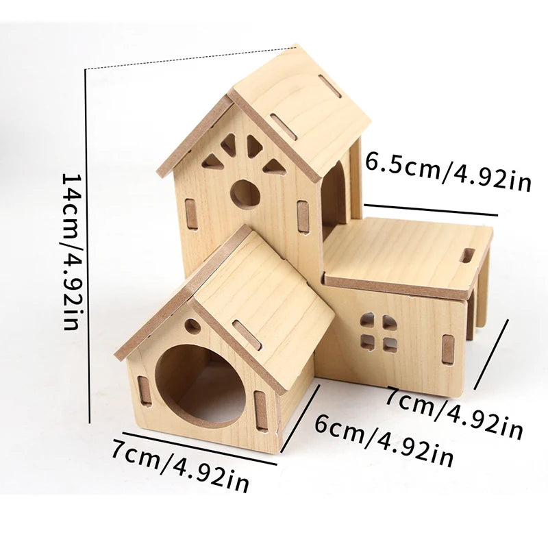 Pet Hamster Toys Wooden Bridge Seesaw Swing Toys Small Animal Activity