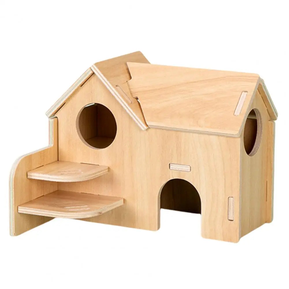 Hamster Wooden Small Villa Swing Seesaw Pet Climbing Play Hut Chews Toy Hamster Sleeping Nest Hide Out Quail Rutin Chicken Toy