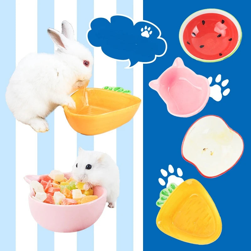 Hamster Feeding Bowl Colorful Heart Shape Ceramic Plate Food Water Bowl