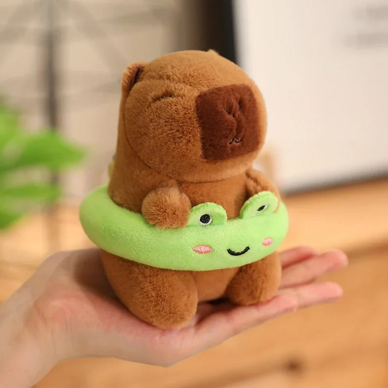 Cute Capybara Plush Toy with Hat Simulation Capybara Cosplay Crab Rabbit Cat Doll Small Size Stuffed Animals Bag Pendant Gift