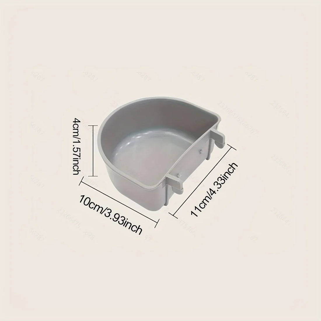 Hanging small animal food and water bowl for cage feeding from Burrowly.
