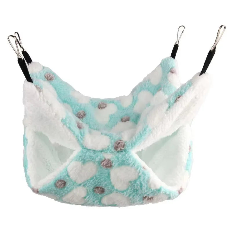 Double layer winter hammock for hamster and small pet cage comfort from Burrowly.