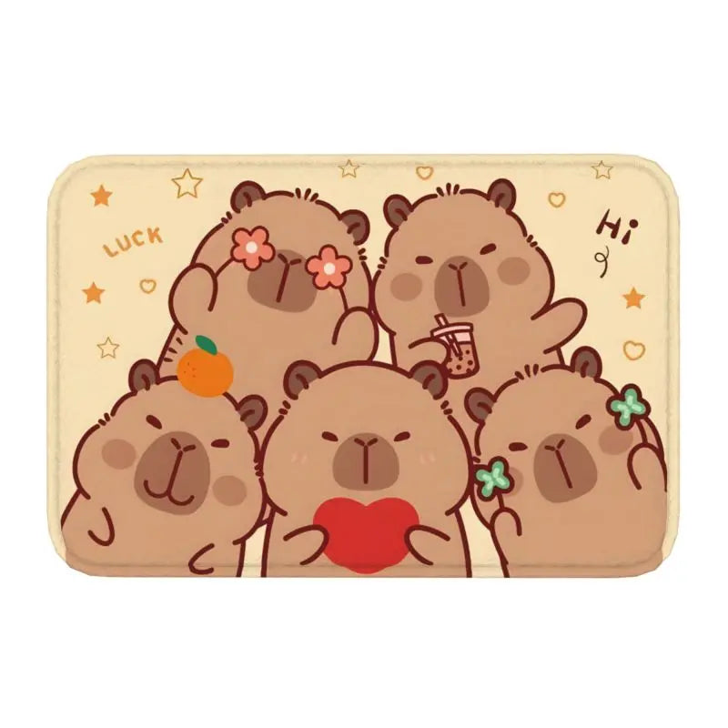 Custom Cute Giant Cavy Capybara Doormat Non-Slip Bathroom Kitchen Mat Living Room Floor Door Entrance Carpet Rug