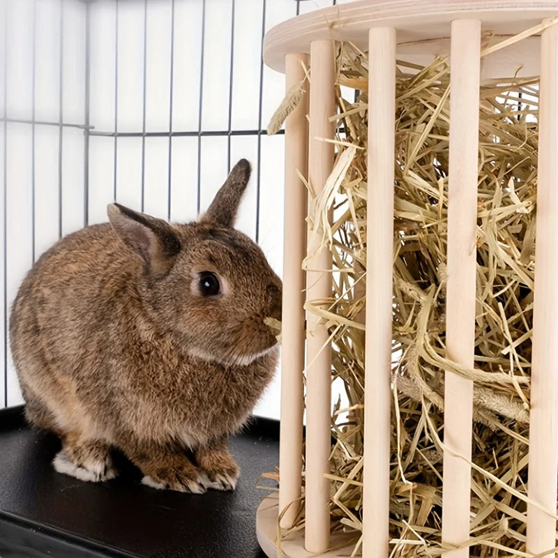 1 Piece of Accessory with Random Color and Style Wooden Rabbit Hay Feeder