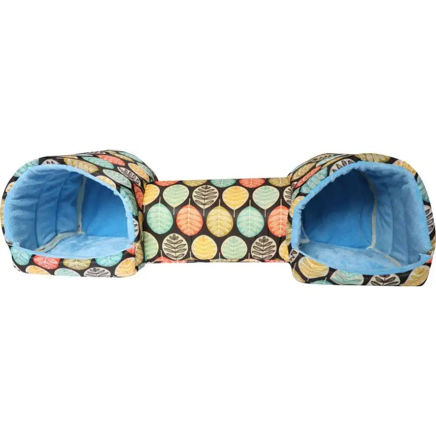 Guinea Pig Hideout Tunnel Blue Small Animal Bed with Anti-slip Bottom