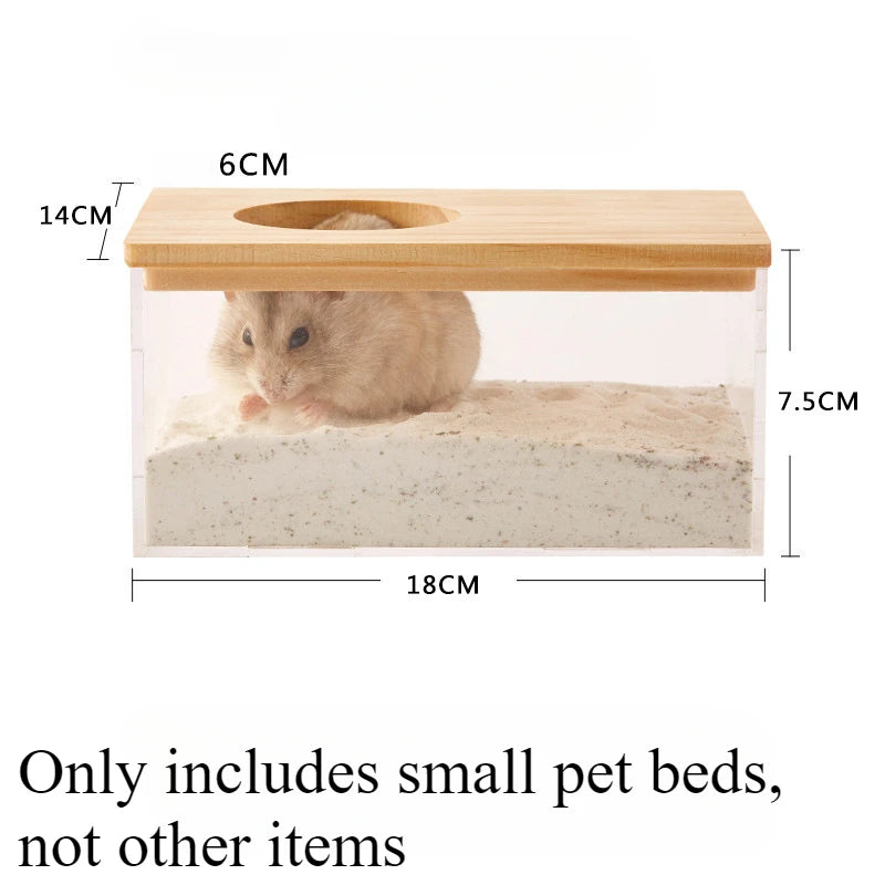 Creative Hamster Bath Room Bathing Room Sandbox Fully Transparent Large Toilet Dual Purpose Urine Basin Golden Bear Supplies