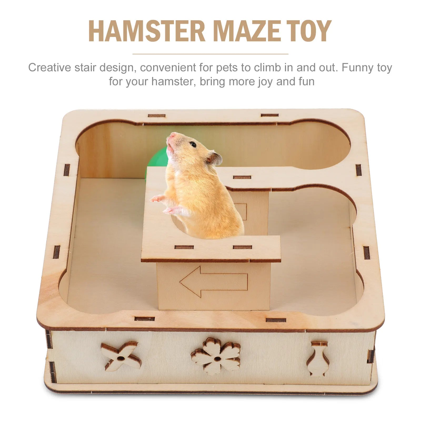 Hamster Maze Wooden Labyrinth Safe Bite Resistant Exercising Natural Small Pet Habitat Hedgehog Gerbil Mice Labyrinth Play