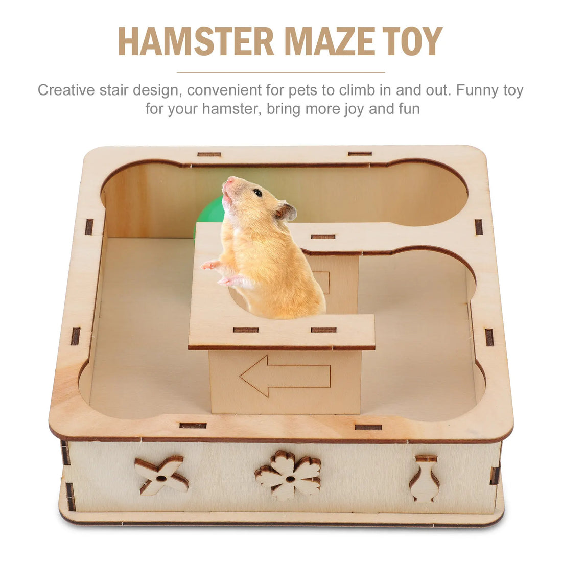 Hamster Maze Wooden Labyrinth Safe Bite Resistant Exercising Natural Small Pet Habitat Hedgehog Gerbil Mice Labyrinth Play