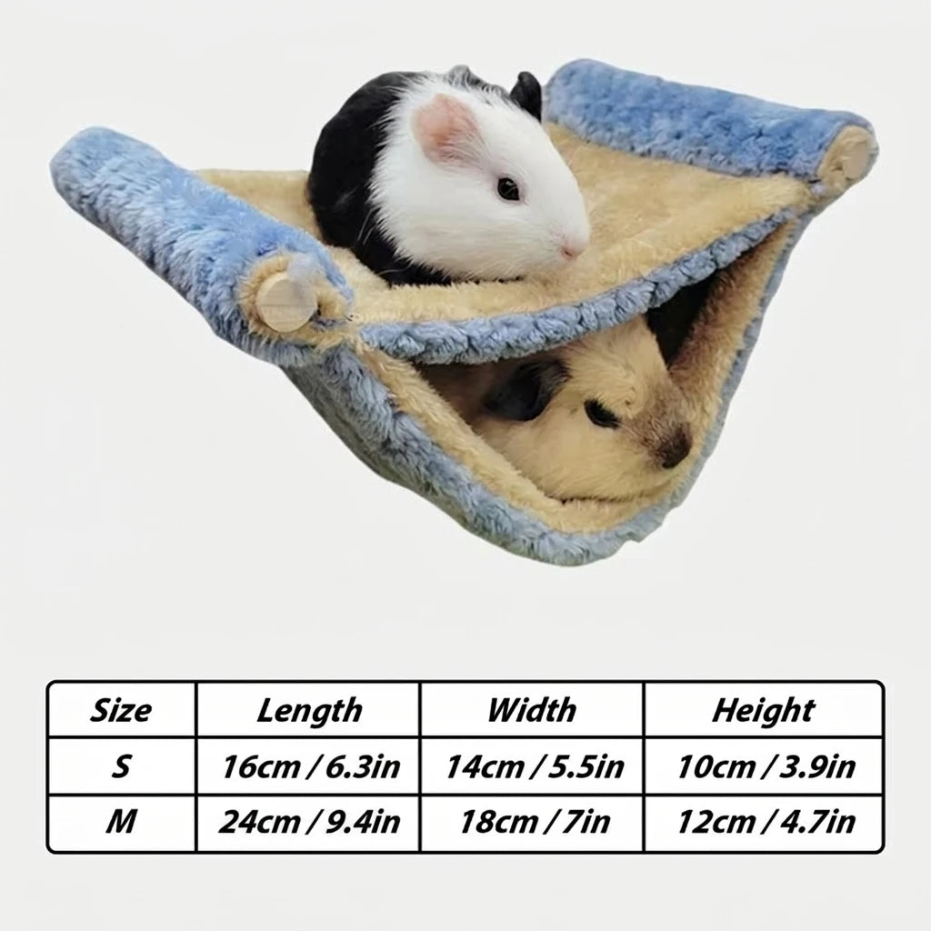 Plush hammock bed for cozy hamster and small rodent rest from Burrowly.