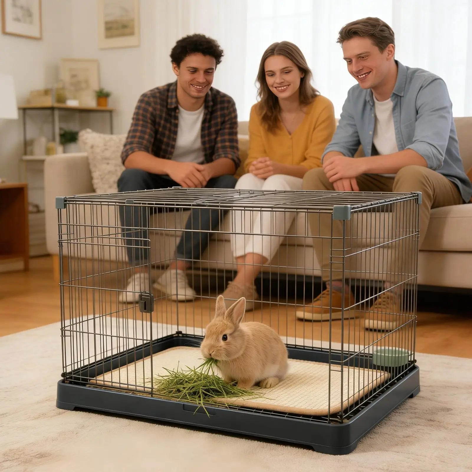 Rabbit Scratching and Foraging Mat for rabbits, and guinea pigs from Burrowly small pet supplies.