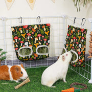 Hanging hay feeder bag for rabbits and guinea pigs from Burrowly.