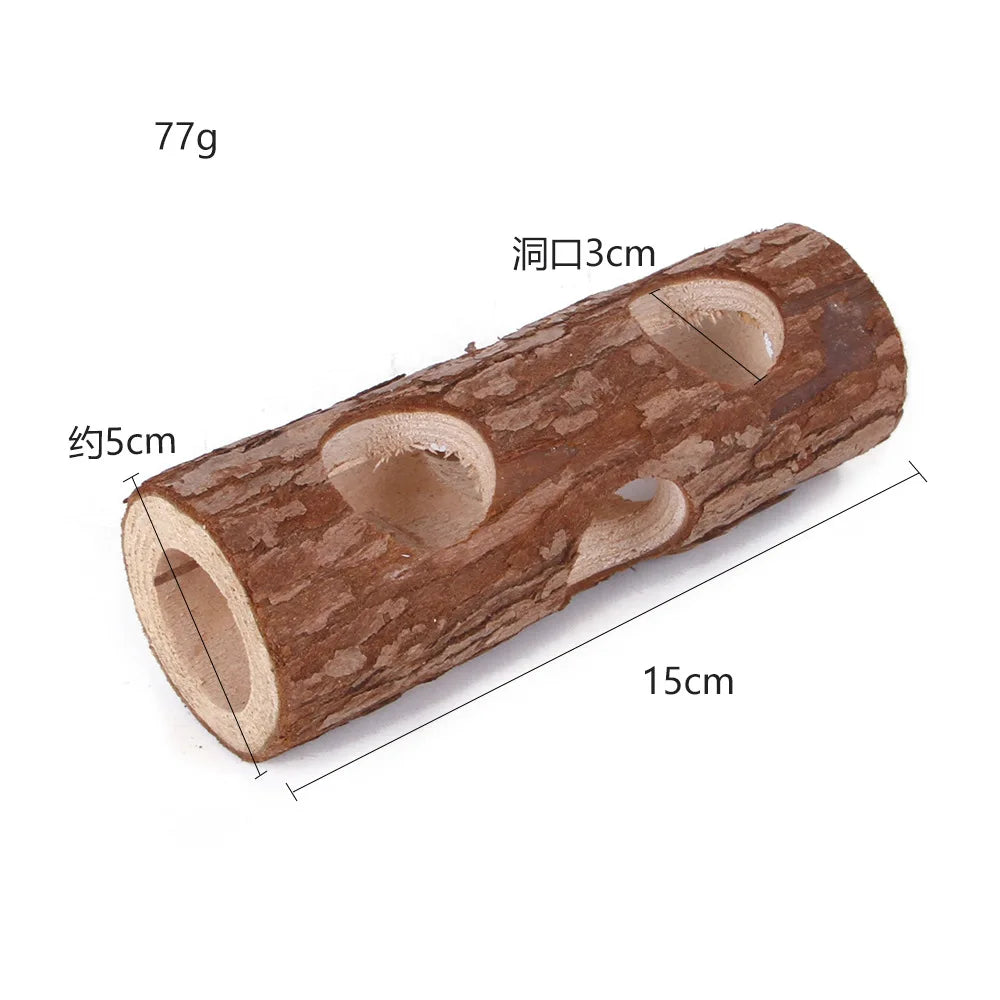 Hamster Wooden Bridge Hideout Chew Toy Hanging Grass Ball Rabbit