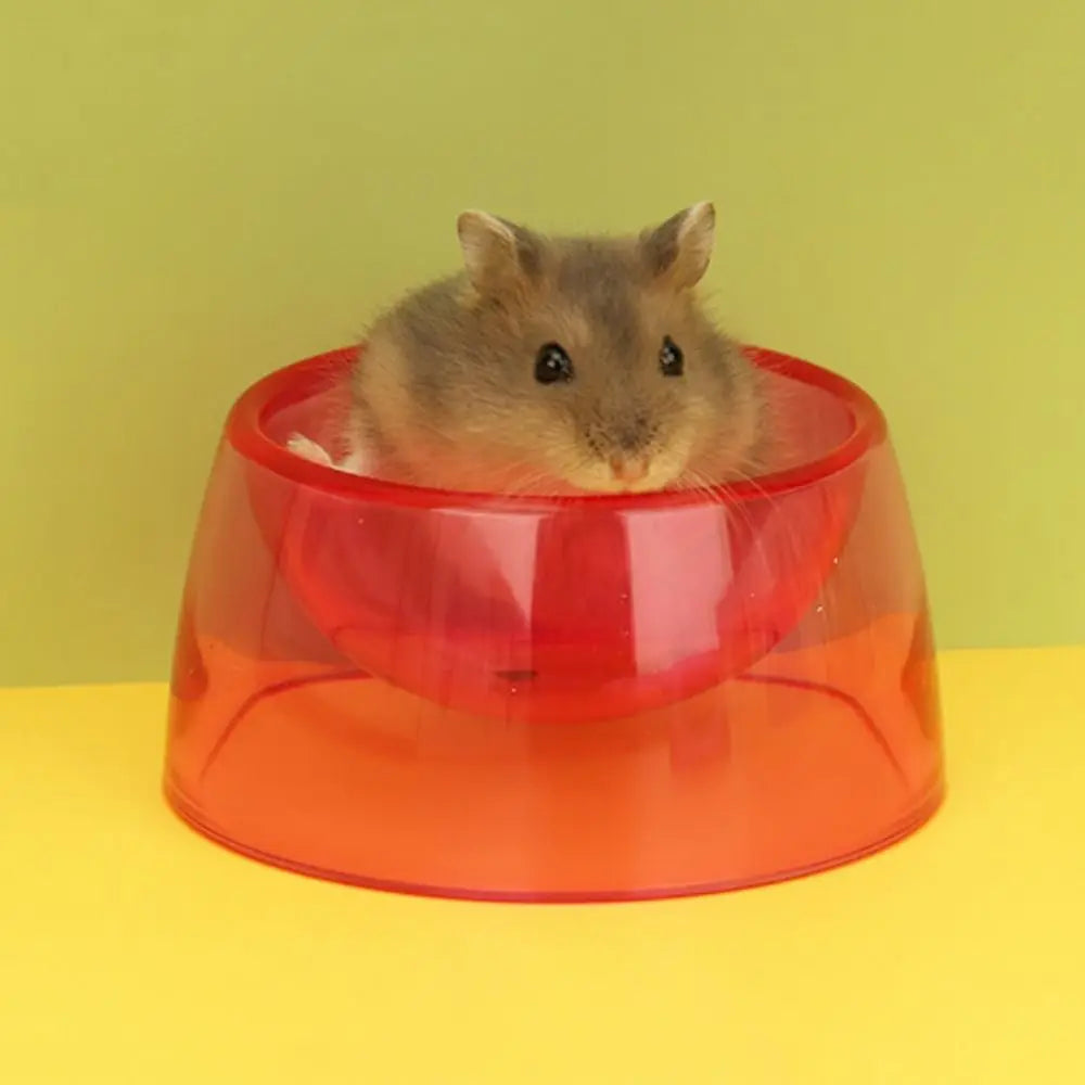 Bite Resistant Hamster Food Basin Non-slip Plastic Rat Food Water Dish Transparent Hamster Water Bowl