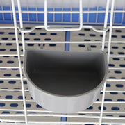 Hanging small animal food and water bowl for cage feeding from Burrowly.
