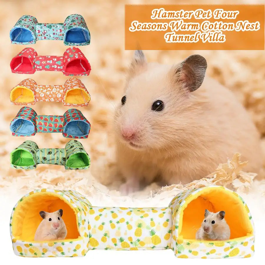 Guinea Pig Hideout Tunnel Blue Small Animal Bed with Anti-slip Bottom for Burrowly cozy hides and small pet care.